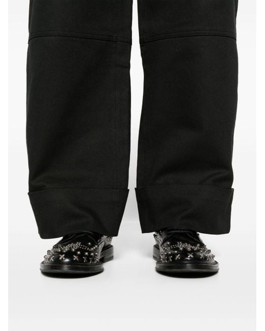 Simone Rocha Black Workwear Chaps Cotton Trousers for men