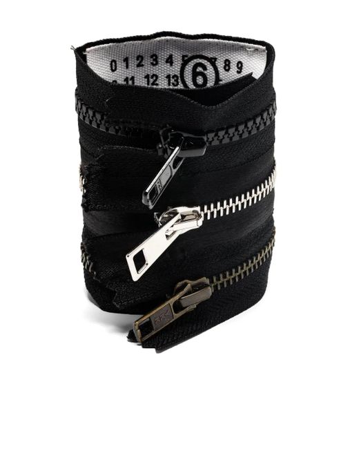 MM6 by Maison Margiela Black Zipped Bracelet