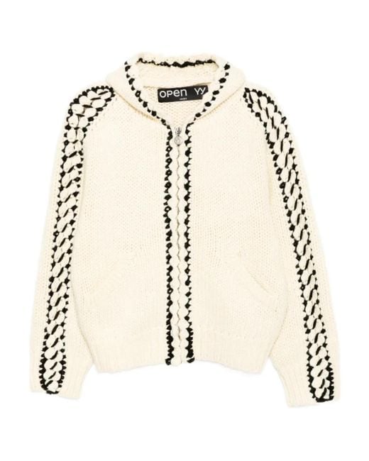 OPEN YY Hoodie Met Rits in het Natural