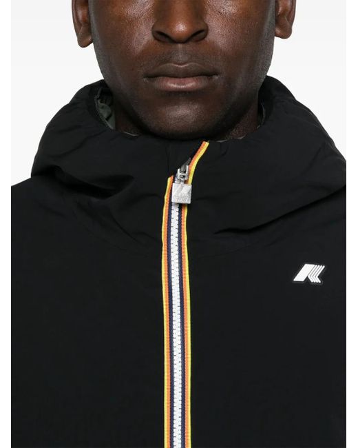 K-Way Black Jacob St Warm Coat for men