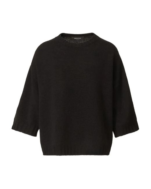 Fabiana Filippi Black Boxy Half-Sleeve Jumper
