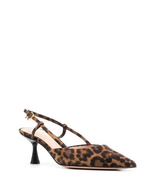 Gianvito Rossi Brown Pointed Toe Slingback Heels