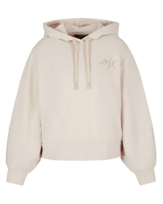 Armani Exchange Natural Logo-embellished French Terry Hoodie