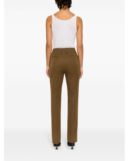 Pantalones rectos con bolsillos Saint Laurent de color Brown