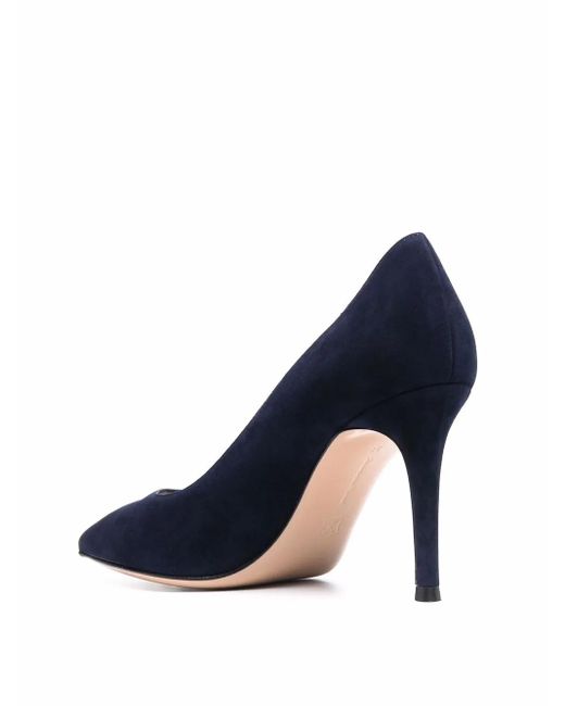 Gianvito Rossi Blue Gianvito 85Mm Suede Pumps