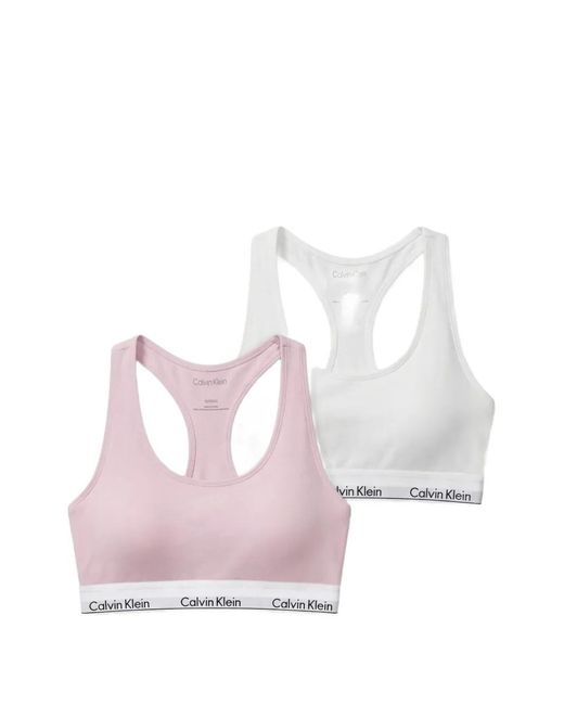 Calvin Klein Pink Logo-Waistband Bra (Set Of Two)