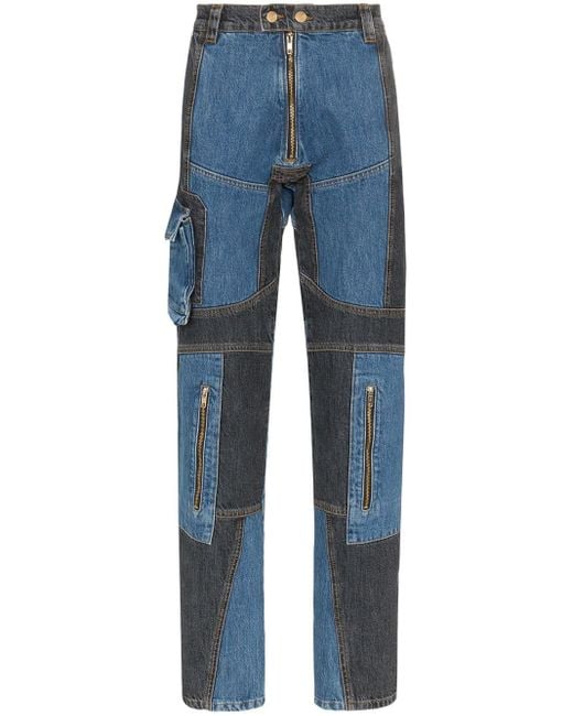 GmbH Blue Panelled Denim Jeans for men