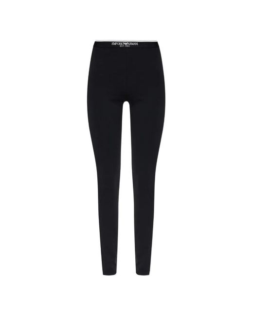 Emporio Armani Black Logo-Waistband Leggings