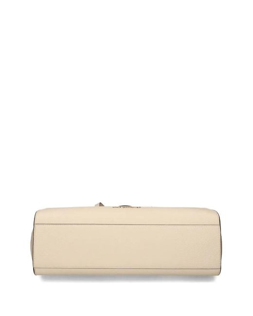 Love Moschino Natural Logo-Detail Tote Bag