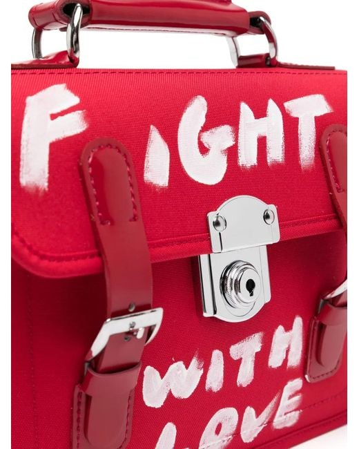 Comme des Garçons Red Graphic-Print Crossbody Bag