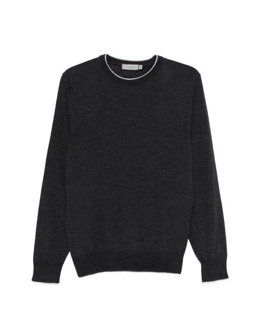 Canali Black T-Shirt À Col Rond for men