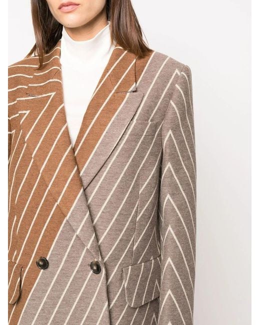 Stella McCartney Brown Stella Variegated Stripe Coat