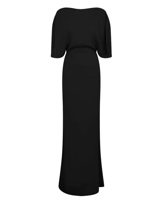 16Arlington Black Dona Cape-Sleeve Maxi Dress