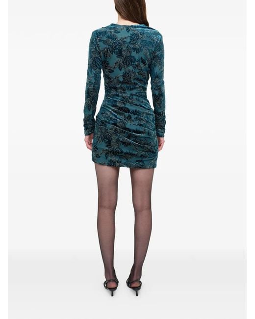 Jonathan Simkhai Green Vallyn Floral-Pattern Textured Mini Dress
