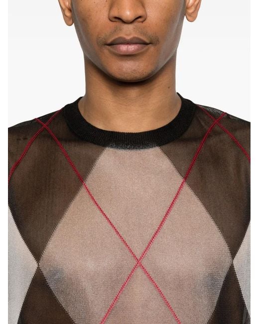 Kolor Black Argyle Oversized T-Shirt for men