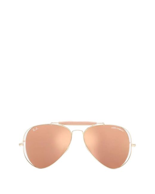 Dolce & Gabbana Pink X Ray-Ban Aviator-Frame Sunglasses