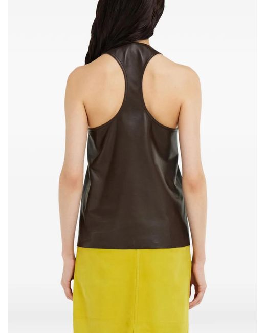 Ferragamo Black Nappa Racer Back Vest