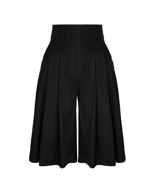 Hamza Black Kimi Knife-Pleat Shorts