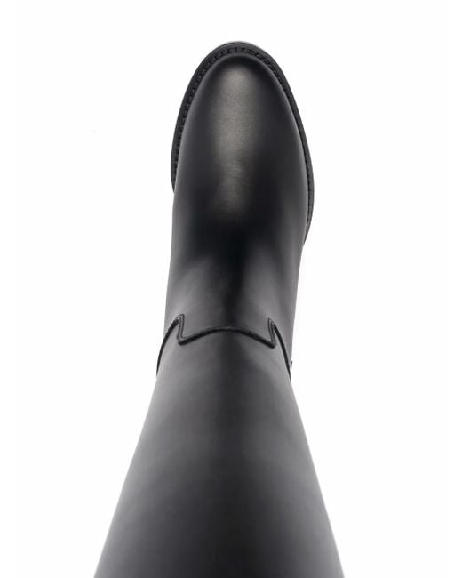 Ferragamo Black Vara Chain Knee-High Boots