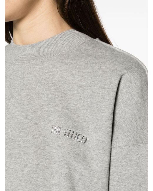 The Attico Gray Sweatshirt mit Logo-Applikation