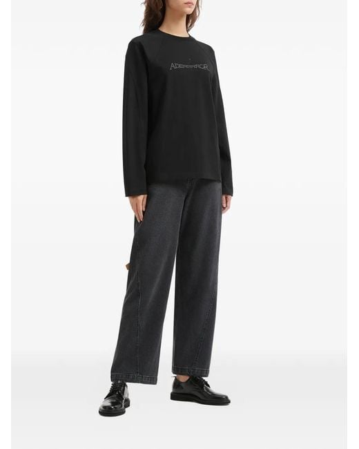 Adererror Black Logo Long-Sleeve Top