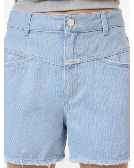 Closed Blue Jocy-X Frayed Denim Shorts