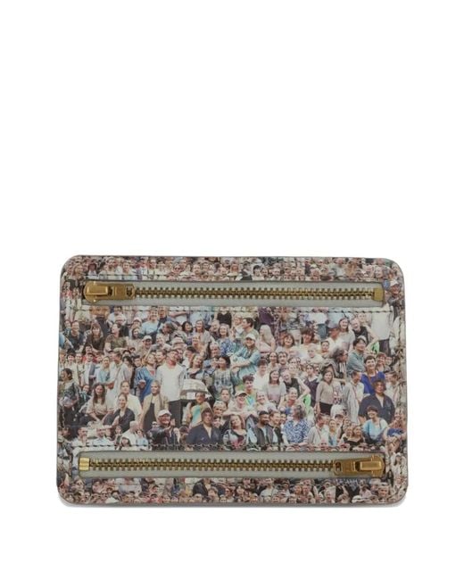 Bless Gray Small Faces-Print Clutch Bag for men