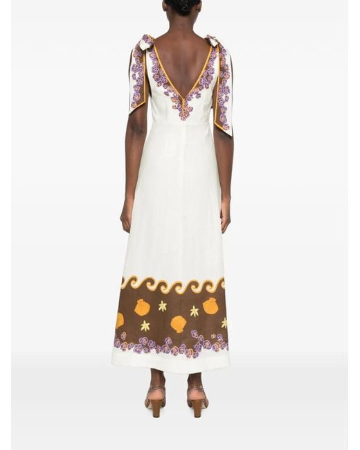ALÉMAIS Metallic Island Cove Ballet Midi Dress