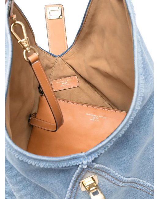 Ermanno Scervino Blue Grand Sac Porté Épaule En Jean