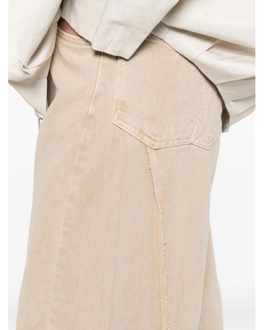 LA PISCINE White Asymmetric Denim Jeans