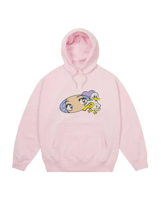 Palace Pink Rear View Hoodie for men