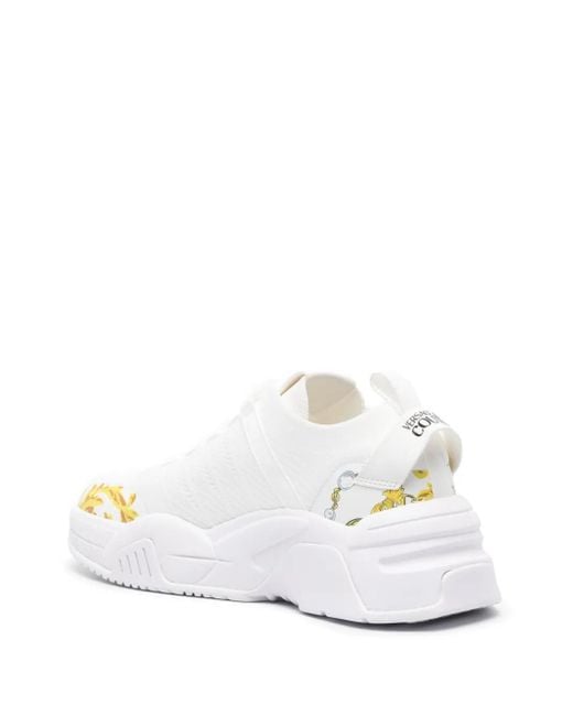 Versace Jeans Couture White Patterned Sneakers