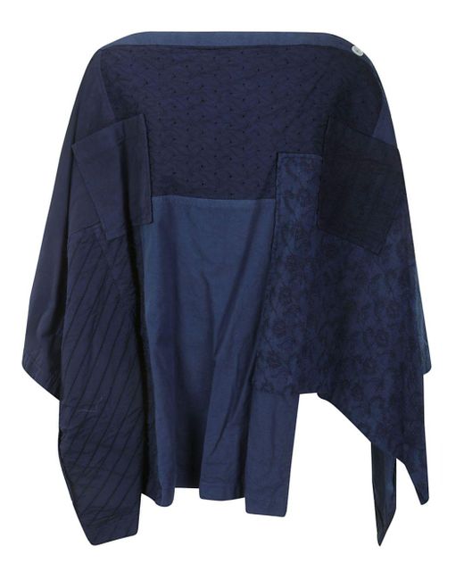 Falda asimétrica con diseño patchwork Comme des Garçons de color Blue