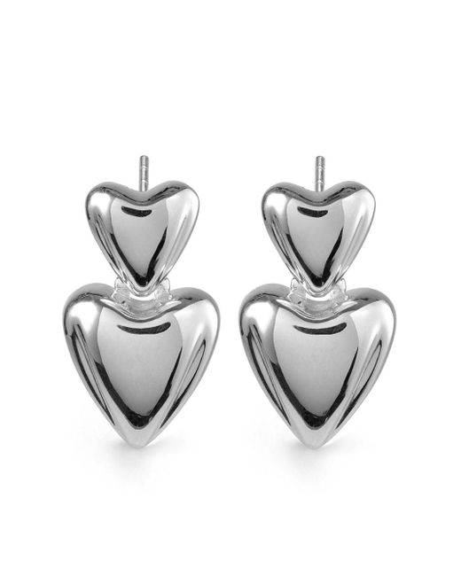 Otiumberg White Heart Sterling Silver Earrings