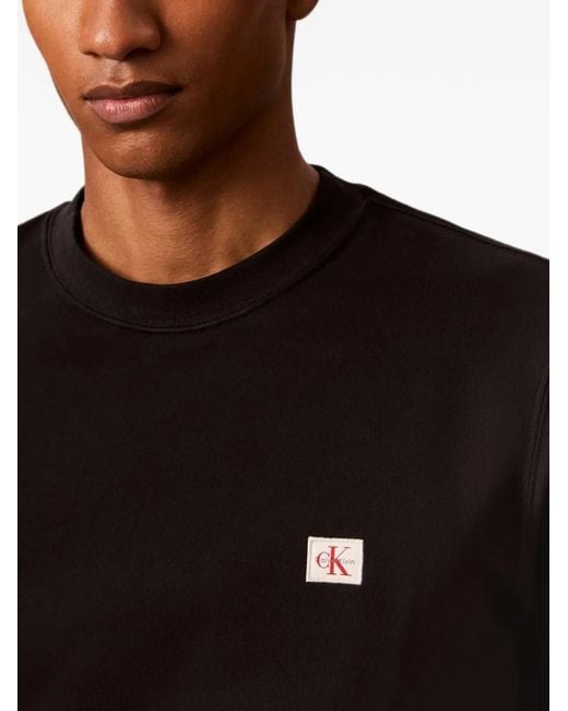 Calvin Klein Black Logo-Patch Sweater for men