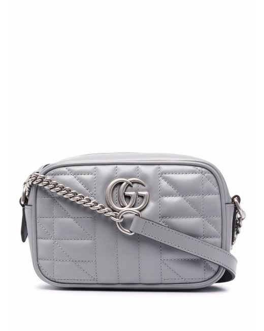 Gucci GG Marmont Crossbody Bag in Grey (Gray) - Lyst