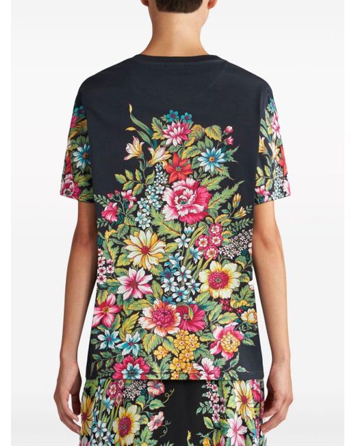 Etro Multicolor T-Shirt mit Blumen-Print