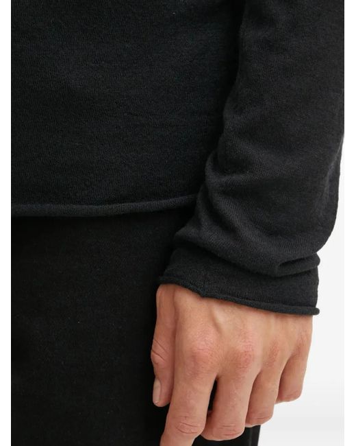 Zadig & Voltaire Black Raw-Edge Long-Sleeve Jumper for men