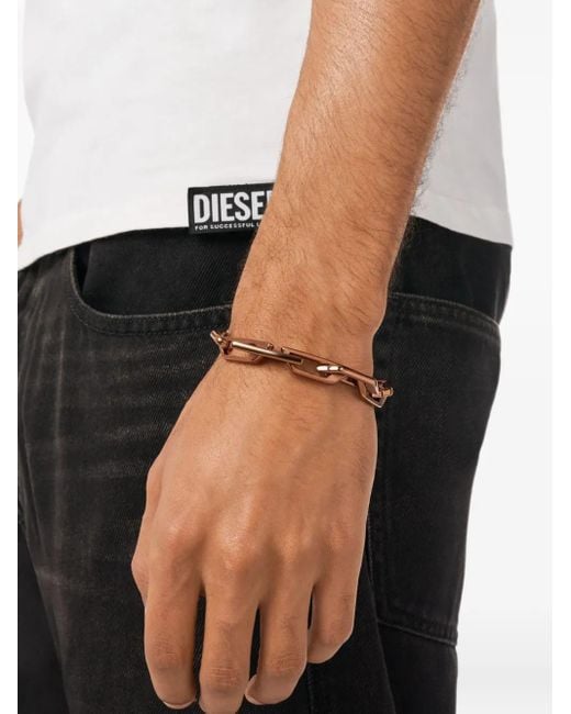 DIESEL White Barbed Interlocking Chain Bracelet