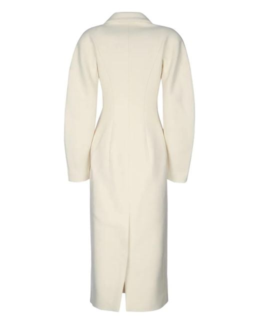 Jacquemus White Curved Le Manteau Coat