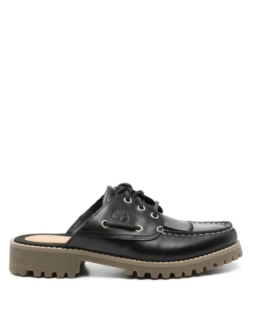 Timberland Black Mules With Lace-Up