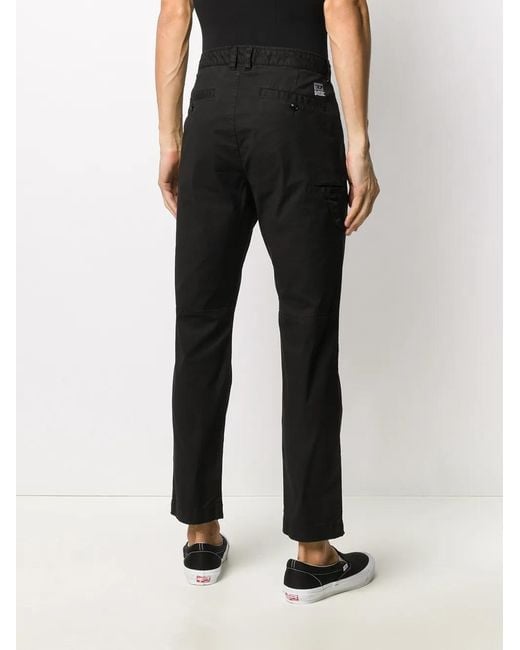 DIESEL Black Cropped Slim-Fit Trousers for men