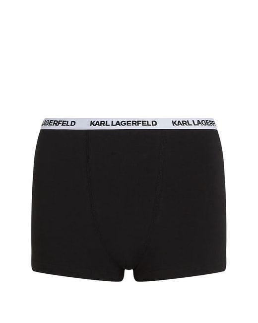 Karl Lagerfeld Black Essential Logo-Detail Cotton Boxer Shorts