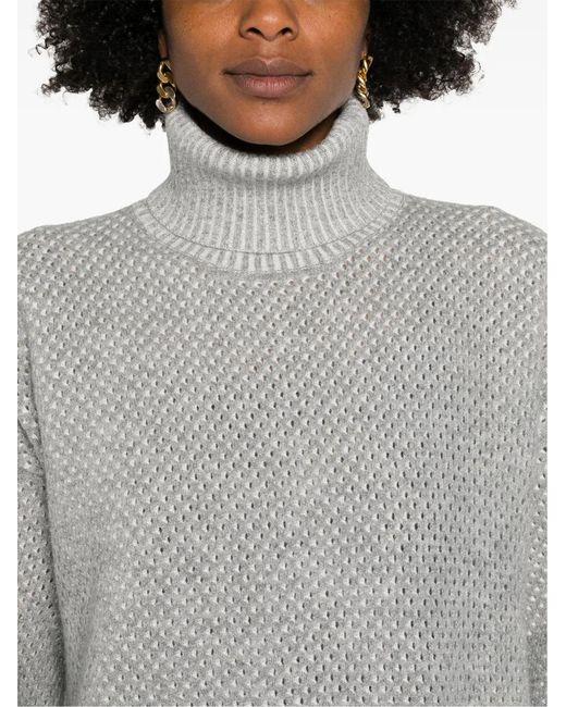 Fabiana Filippi Gray Wool-Silk Blend Sweater