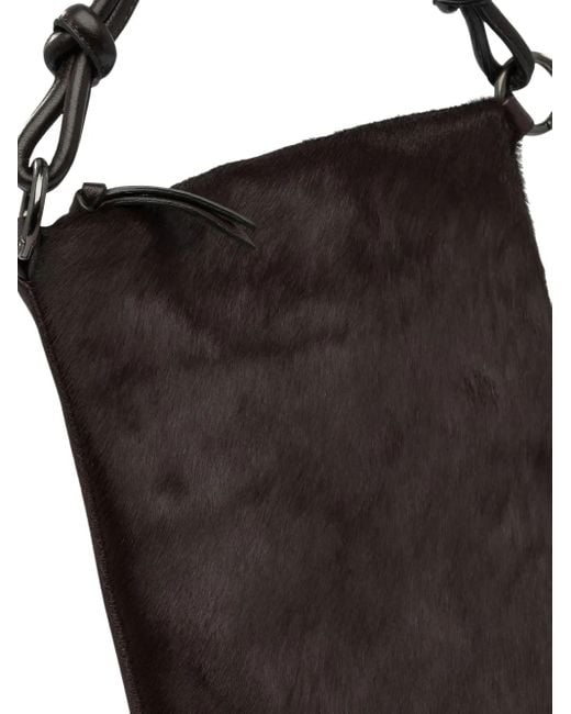 Reptile's House Black Knotted-Handle Calf-Hair Shoulder Bag