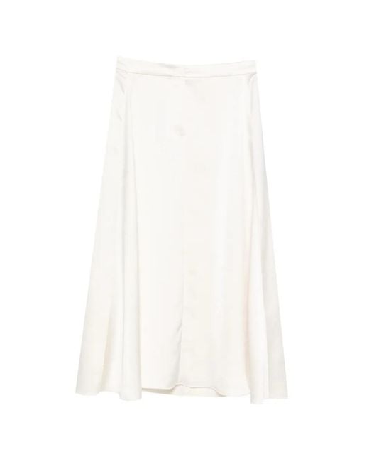 Luisa Cerano White A-Line Midi Skirt