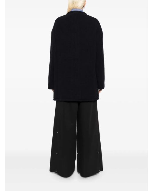 Tibi Black Collarless Cardigan