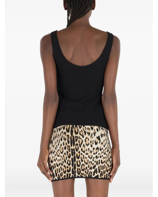 Roberto Cavalli プリント パネルトップ Black