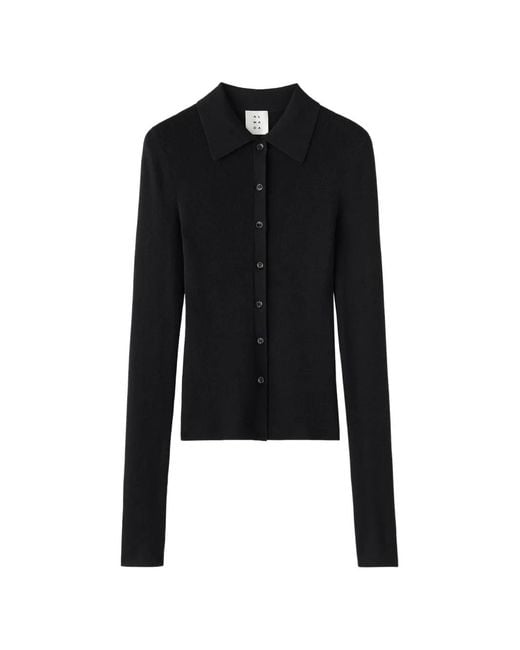 Almada Label Black Buttoned Cardigan