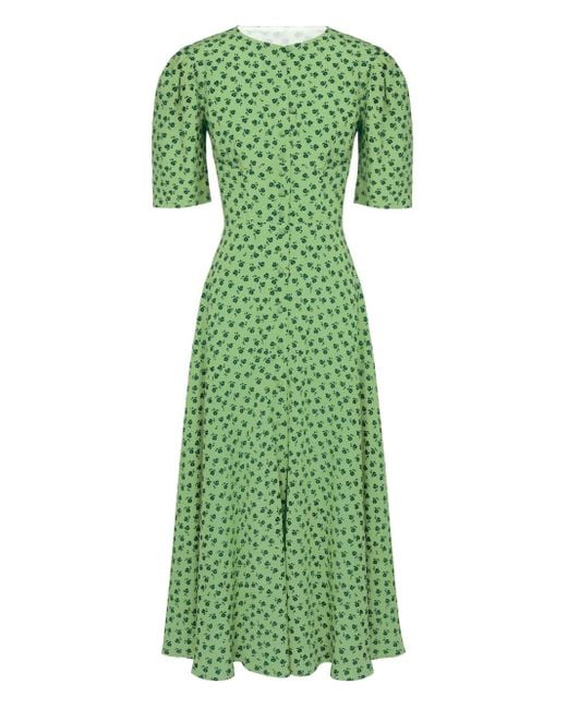 POST MERIDIEM Green Button-Down Midi Dress